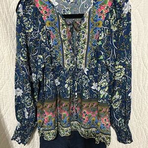 Floral Blue Women's Top